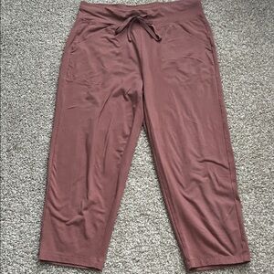 Rust Pink Drawstring Lounge Capris
